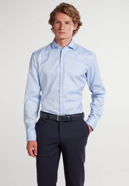 Eterna Slim Fit: long sleeve shirt  - blue (10)