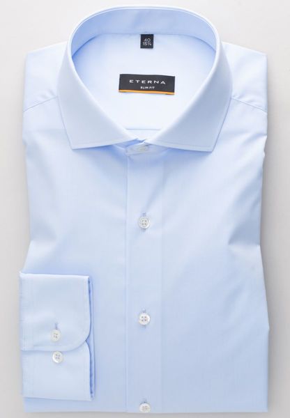 Eterna Slim Fit: chemise à manches longues - bleu (10)