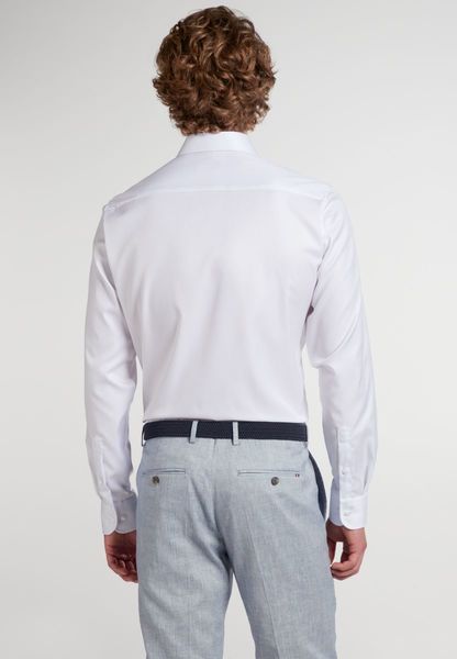 Eterna Slim Fit: long sleeve shirt  - white (00)