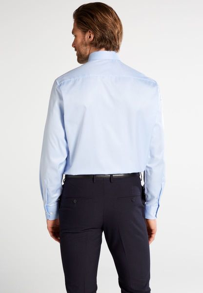 Eterna Confort Fit: chemise à manches longues - bleu (10)