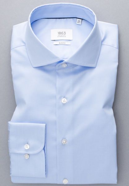 Eterna Slim Fit: long sleeve shirt  - blue (10)