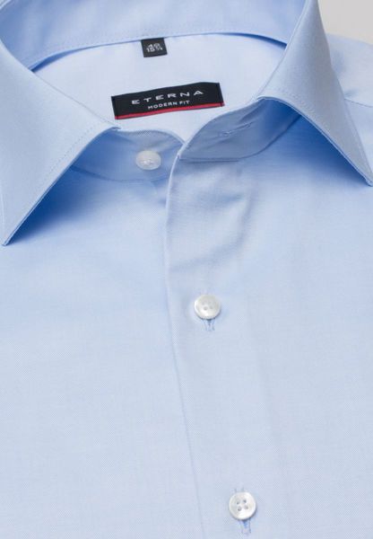 Eterna Modern Fit: chemise à manches longues - bleu (10)