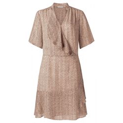 Yaya Printed short ruffle dress - beige (210051)