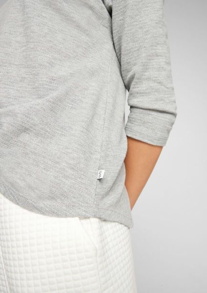 Q/S designed by Cotton jacquard shirt - gray (9400)