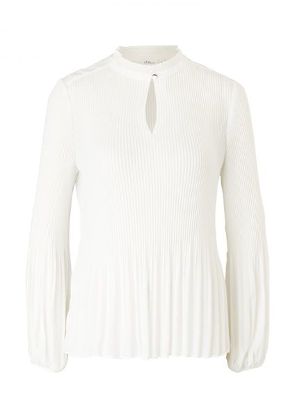 s.Oliver Black Label Pleated chiffon blouse - white (0200)