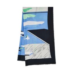 Opus Patterned scarf ASPLASH SCARF - black/blue (6082)