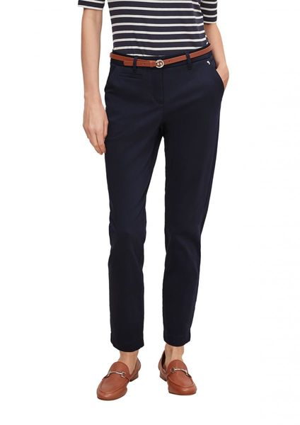 comma Slim: Pantalon chino avec ceinture - bleu (5976)