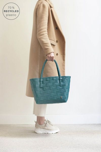 Handed by Recycled plastic shopper - Paris - cyan (71)