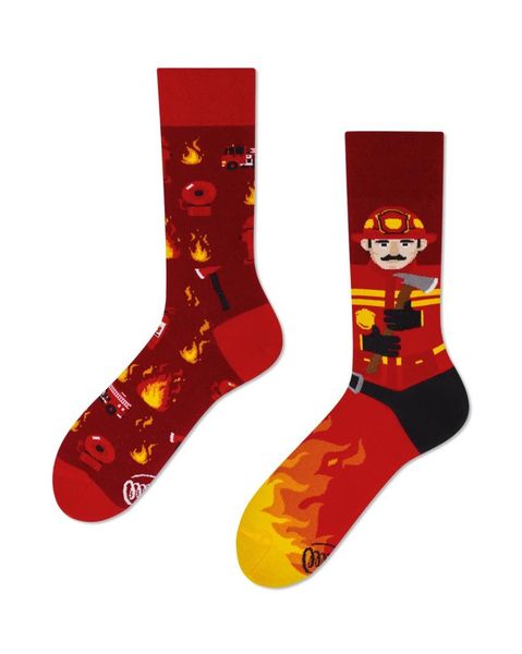 Many Mornings Socks FIREMAN - red (00)