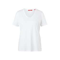 s.Oliver Red Label Slim fit: T-Shirt aus Baumwolle - weiß (0100)