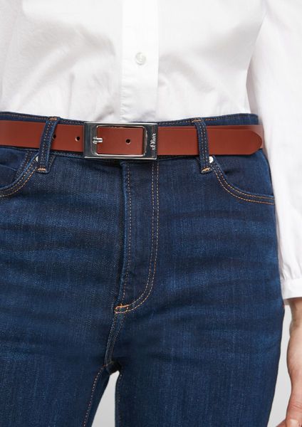s.Oliver Red Label Slim leather belt - brown (8787)