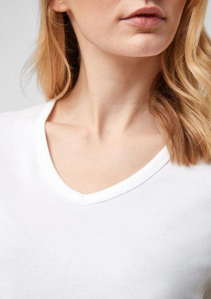 s.Oliver Red Label Slim fit: T-Shirt aus Baumwolle - weiß (0100)