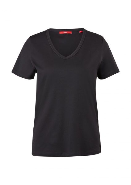 s.Oliver Red Label Slim fit: T-Shirt aus Baumwolle - schwarz (9999)