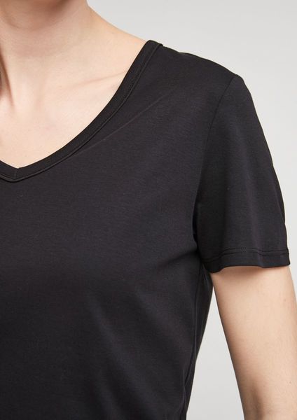 s.Oliver Red Label Slim fit : T-shirt en coton - noir (9999)