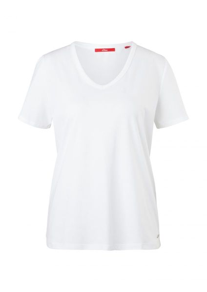 s.Oliver Red Label Slim fit: cotton t shirt - white (0100)