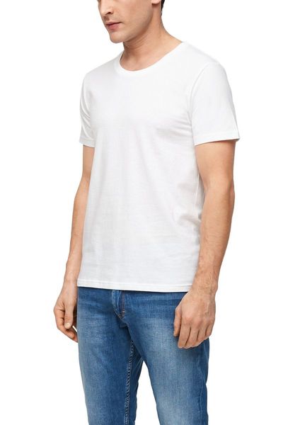 s.Oliver Red Label Schmales Jerseyshirt (2 Stück) - weiß (0100)