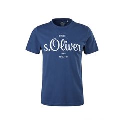 s.Oliver Red Label Regular fit: T-shirt with label print - blue (5693)