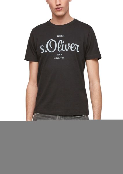 s.Oliver Red Label Regular fit: T-shirt with label print - black (9999)