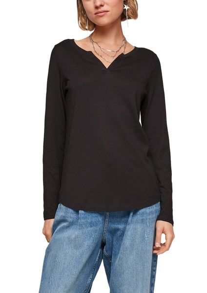 Q/S designed by Long sleeve shirt with clean look - black (9999)