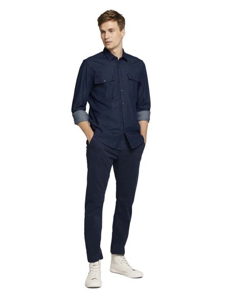 Tom Tailor Slim Fit: pantalon chino TRAVIS - bleu (10668)
