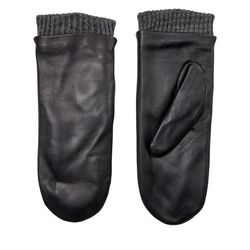Nümph Nusmoothy leather mittens  - black (0000)