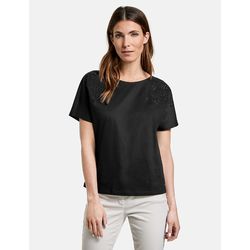 Gerry Weber Casual Shirt with perforated embroidery - black (11000)