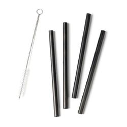 Zone Denmark Stainless steel straws - black (00)