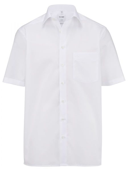 Olymp Confort Fit: chemise à manches courtes - blanc (00)