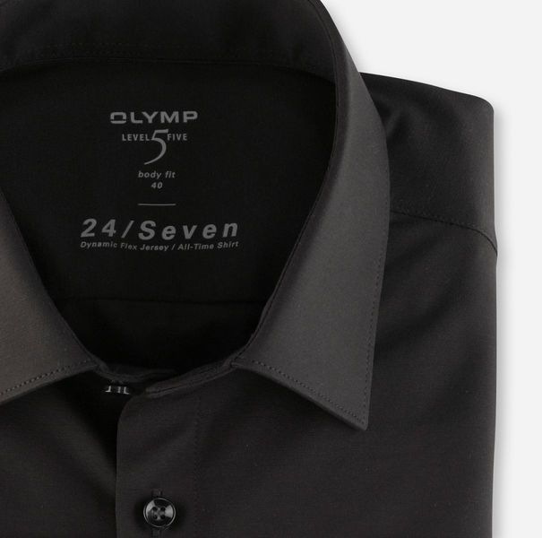 Olymp Body Fit: long sleeve shirt - black (68)