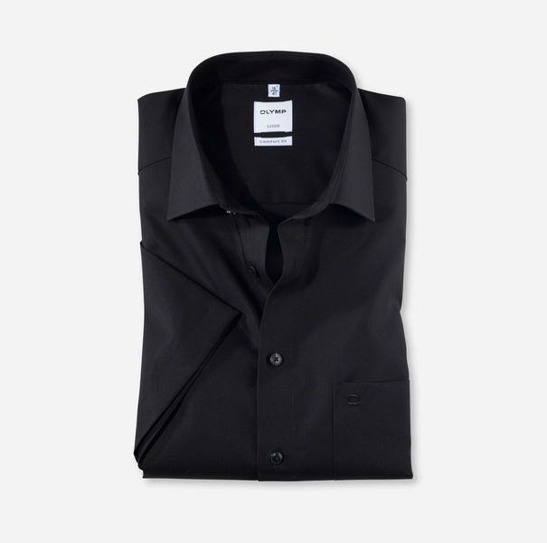 Olymp Comfort Fit: short sleeve shirt - black (68)