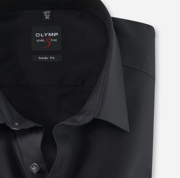 Olymp Body fit: short sleeve shirt - black (68)