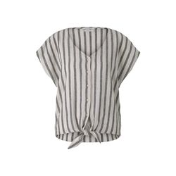 Tom Tailor Denim Short sleeve blouse with linen - black/beige (26830)
