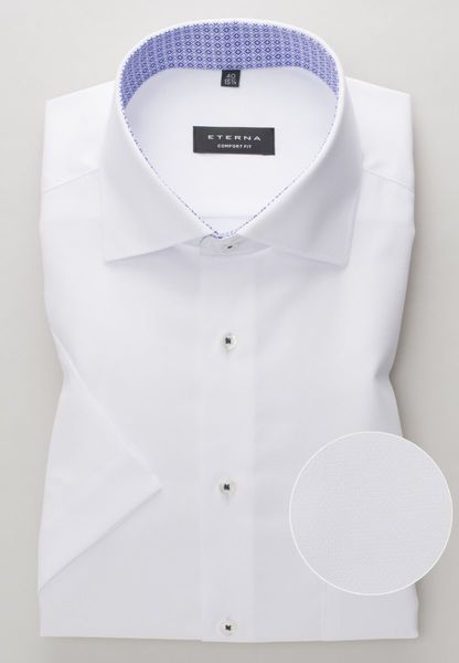Eterna Comfort Fit: chemise à manches courtes - blanc (00)
