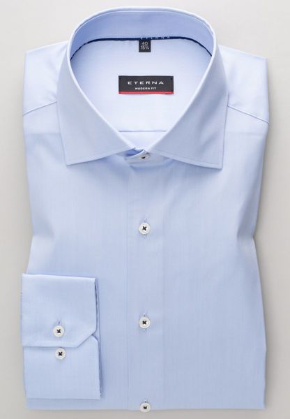 Eterna Modern Fit: long sleeve shirt - blue (12)