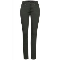 Street One Slim fit trousers with coating - green (13382)
