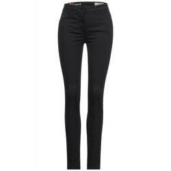Cecil Slim fit pants with coating - black (10001)