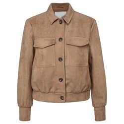 Yaya Suedine jacket with pockets - brown (71319)
