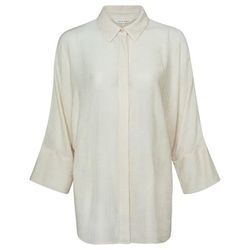 Yaya Long sleeve boxy blouse with structure - beige (31308)