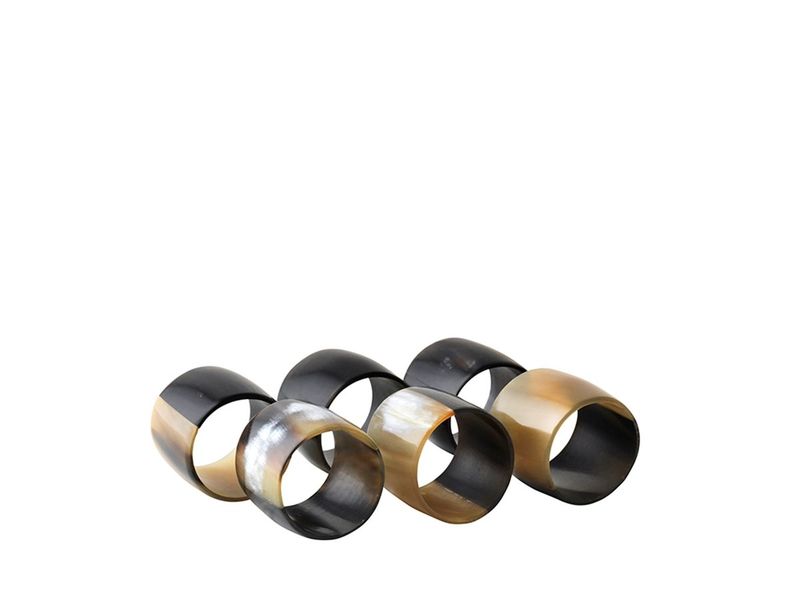 Broste Copenhagen Napkin rings (Ø4,5x4cm - 6 pieces) - black/brown (00)