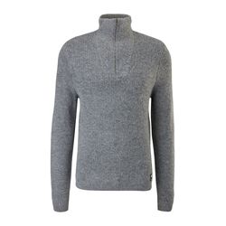Q/S designed by Melange rib knit jumper - gray (9730)