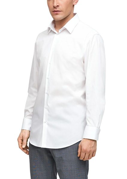 s.Oliver Black Label Slim: Hemd mit Kentkragen - weiß (0100)