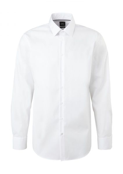 s.Oliver Black Label Slim: Shirt with Kent collars - white (0100)