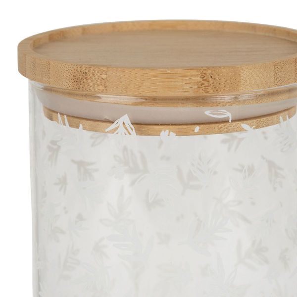 SEMA Design Storage jar FLEURI (Ø9,5x21m) - white/brown (00)