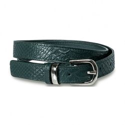 Yaya Leather croc belt - green (95212)