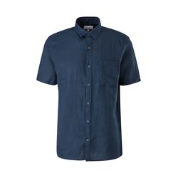 s.Oliver Red Label Regular: short sleeve linen shirt - blue (5978)