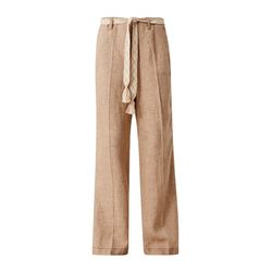 s.Oliver Red Label Regular fit: Linen trousers with belt - brown (84W9)