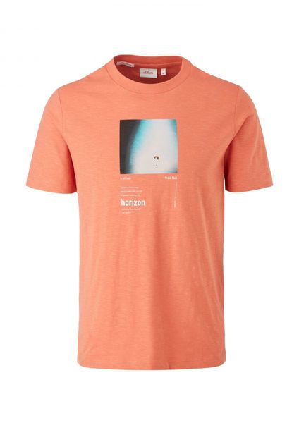 s.Oliver Red Label T-shirt avec imprimé sur le devant - orange (2371)