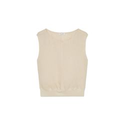 Marc O'Polo Linen top with knitted waistband - beige (756)