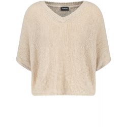 Taifun Knitted short sleeve sweater - beige (09350)