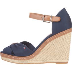 Tommy Hilfiger Iconic espadrille sandal with high wedge heel - blue (403)